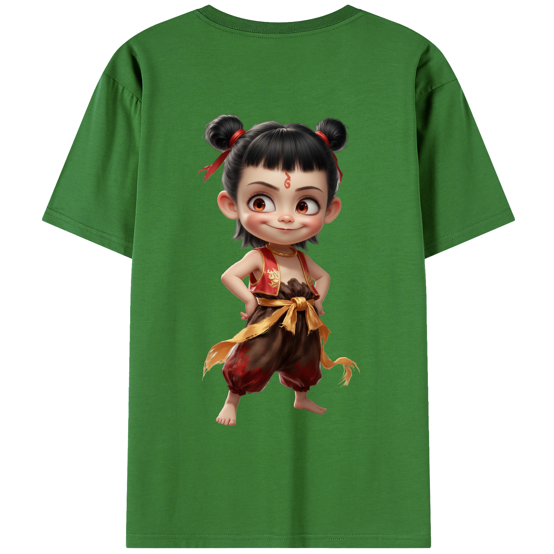 （画像用） Ne Zha 2 ナタ 魔童の大暴れ レディース半袖Tシャツ(バックプリント)